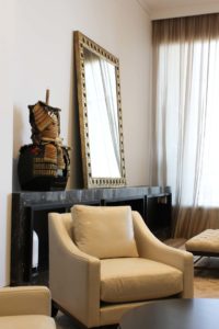 Mirror with golden frame